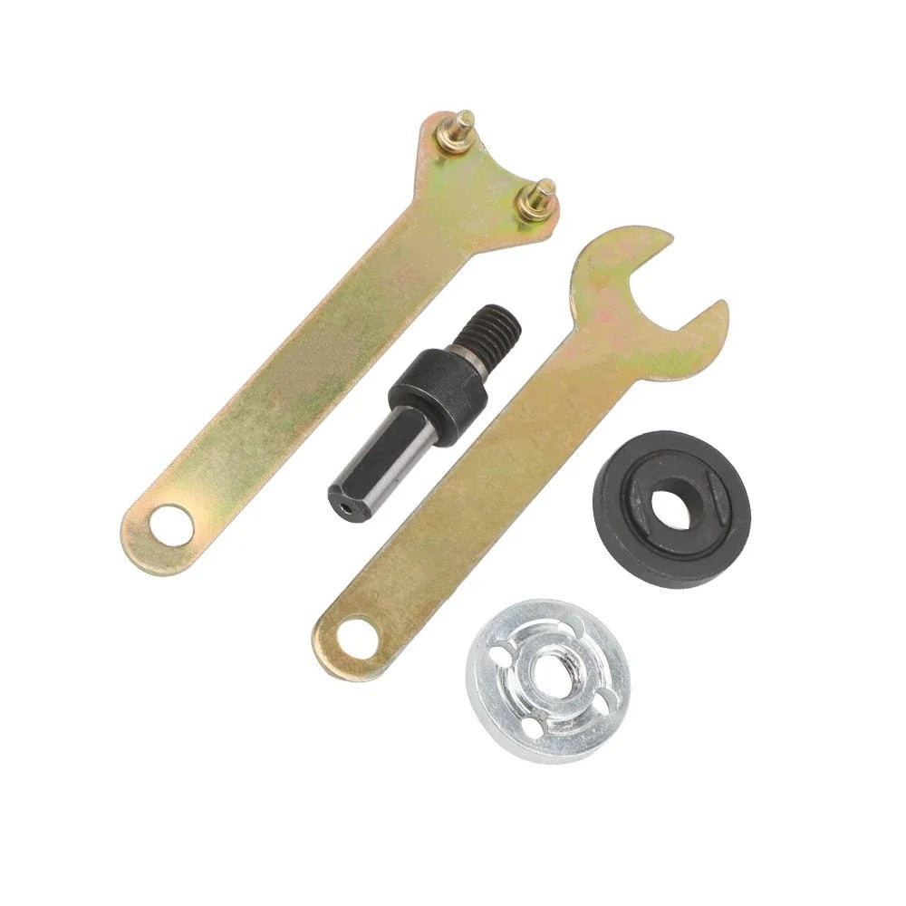 Drill Angle Grinder Adapter with Flange Nut Parts 5pcs Set