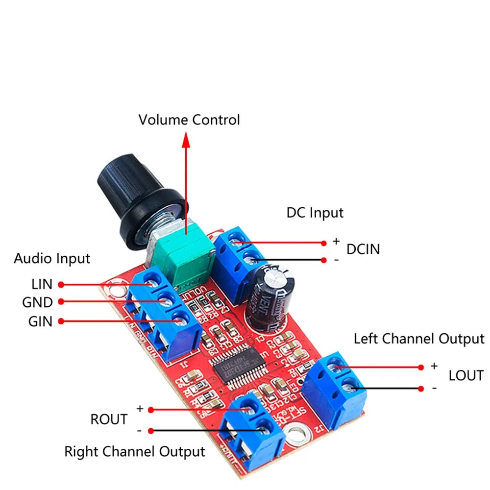 Gold-601E DC12V 2X30watt Dual channel 2.0 Class D Digital Power Amplifier Board Wide Voltage