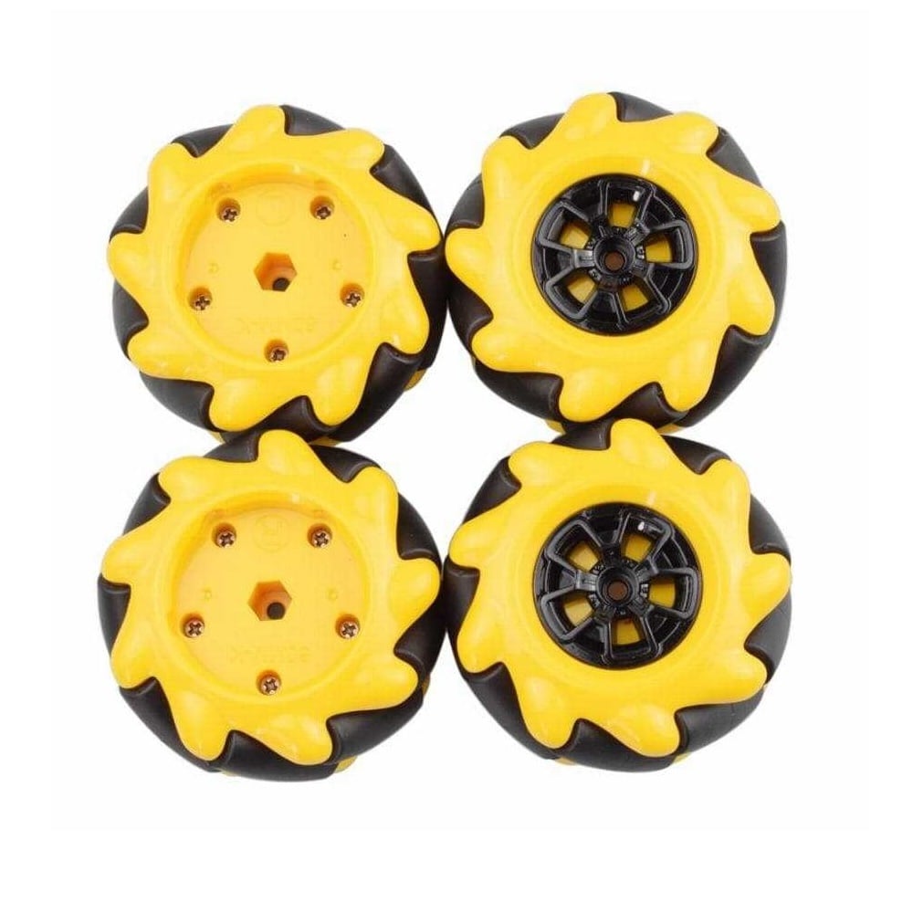 48mm-K 48x25mm Mecanum Omni-Directional Wheel for TT Motors (Set of 4pcs)