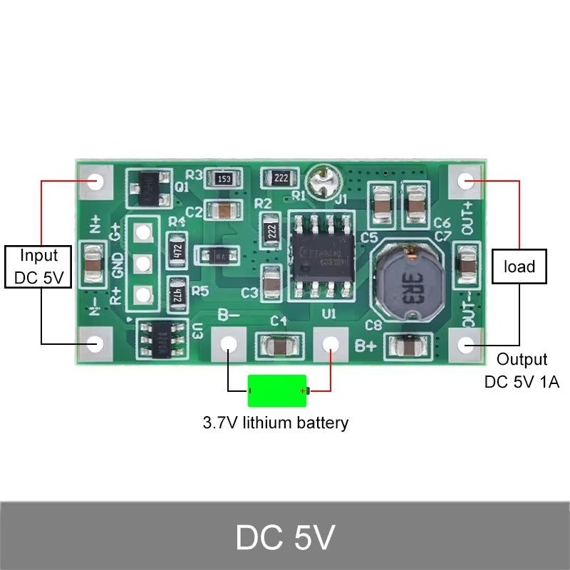 DC 5V/9V/12V Lithium Battery Step-Up UPS Charging Module with Protection Circuit