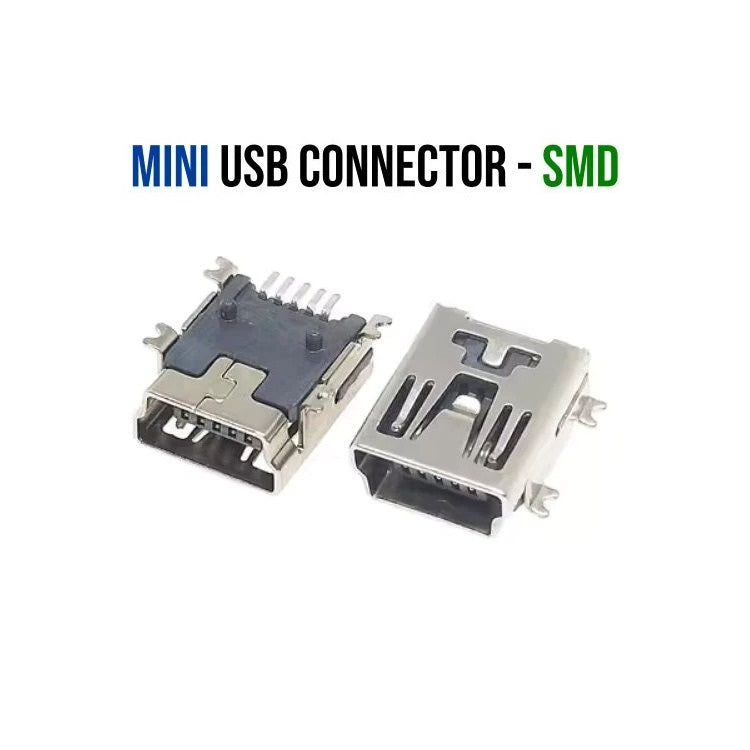 Mini USB-B Female Connector 5-Pin