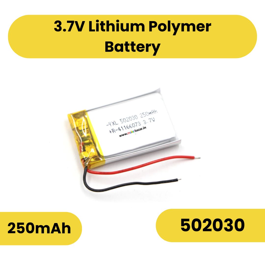 KP: Lipo Battery - Single Cell 3.7V 250mAh Lithium Polymer Battery