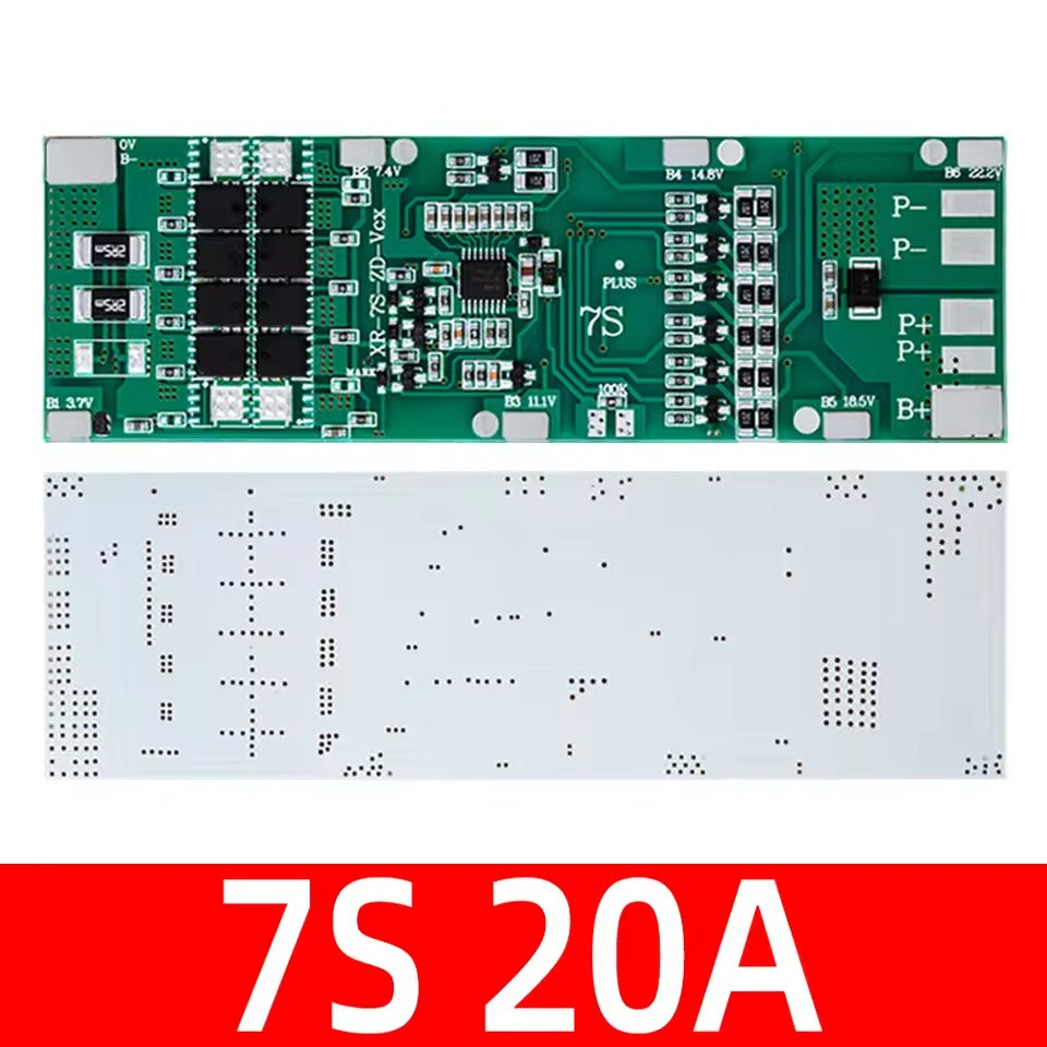 BMS 7S 24V Li-ion 18650 Battery Charge Board With Balance Function Short Circuit / Temperature Protection