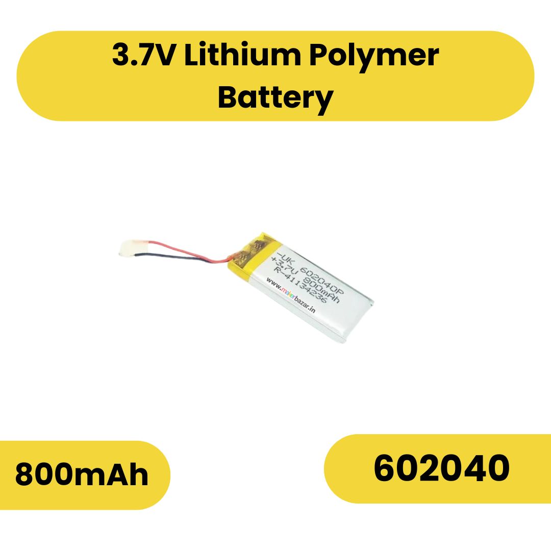 Lipo Battery - Single Cell 3.7V 800mAh Lithium Polymer Battery