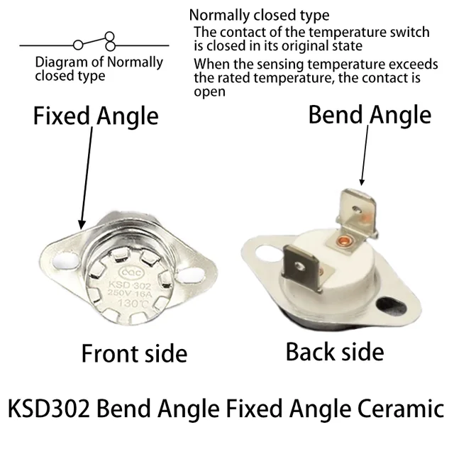 KSD301 10A 250V 40-300degree Temperature Switch Thermostat