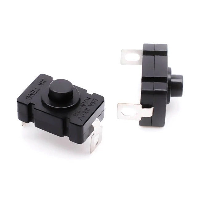 KAN-28 18x12mm Self-Lock Tactile Push Button On-Off Switch for Flashlight Torch