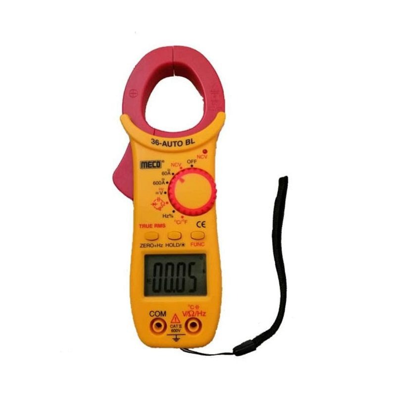 Meco 36-Auto-BL DC/AC TRMS Digital Clamp MultiMeter with Temperature & Frequency
