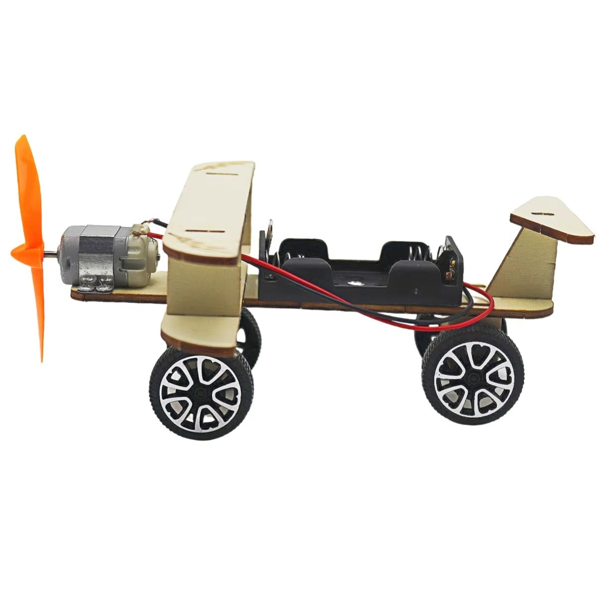 Wooden DIY Aero-Plane Single-Propellor Double-Wing Glider MDF Kit