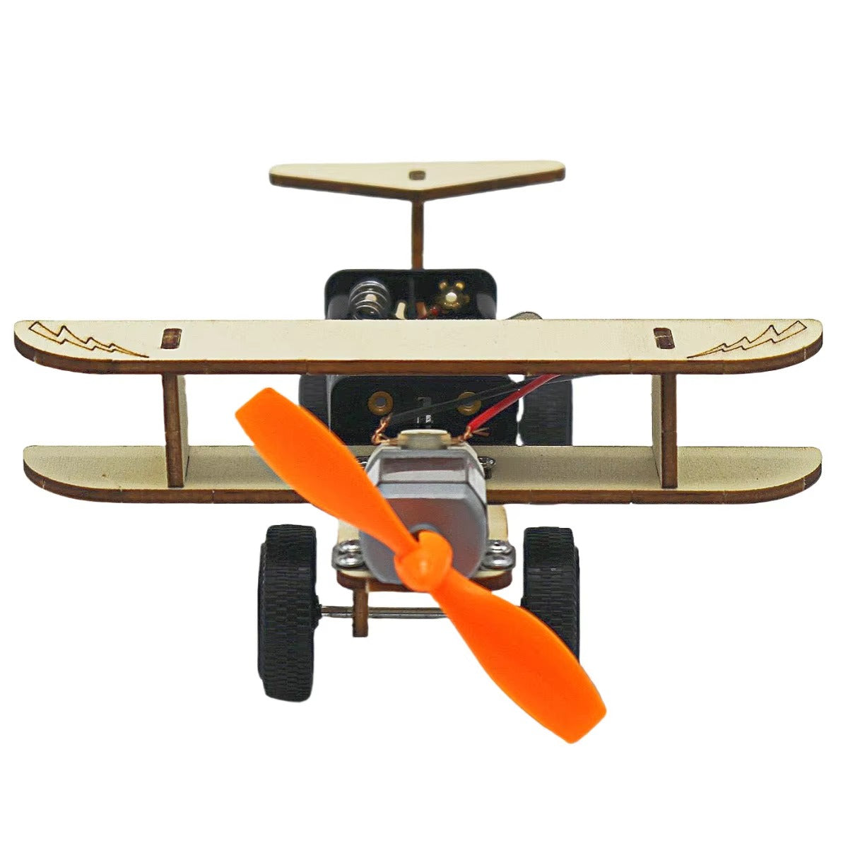 Wooden DIY Aero-Plane Single-Propellor Double-Wing Glider MDF Kit