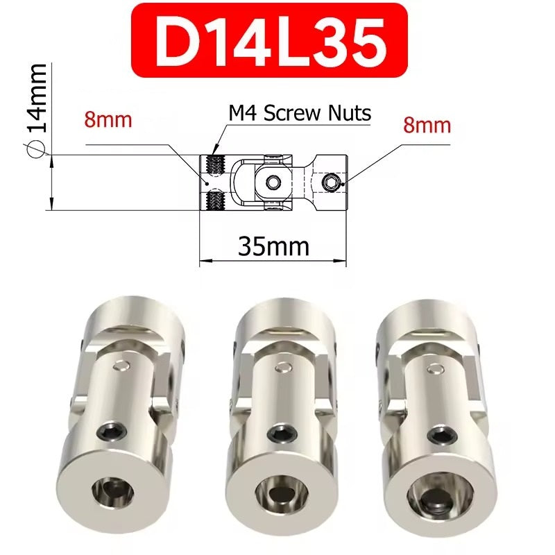 Universal Joint Metal Coupling for RC Cars