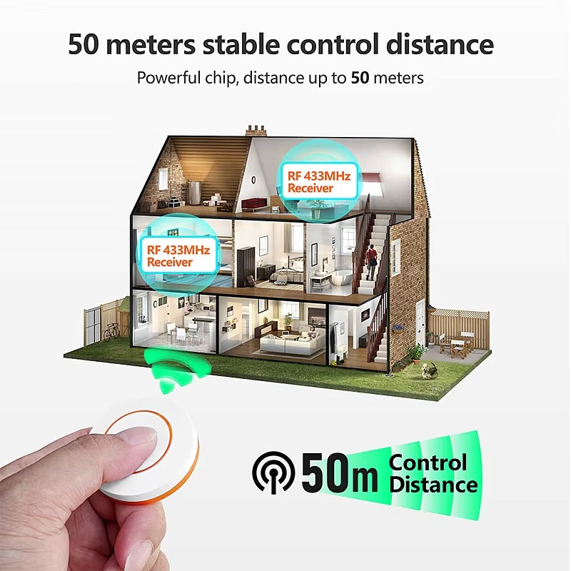 433Mhz RF Wireless Remote Control Key Round Switch