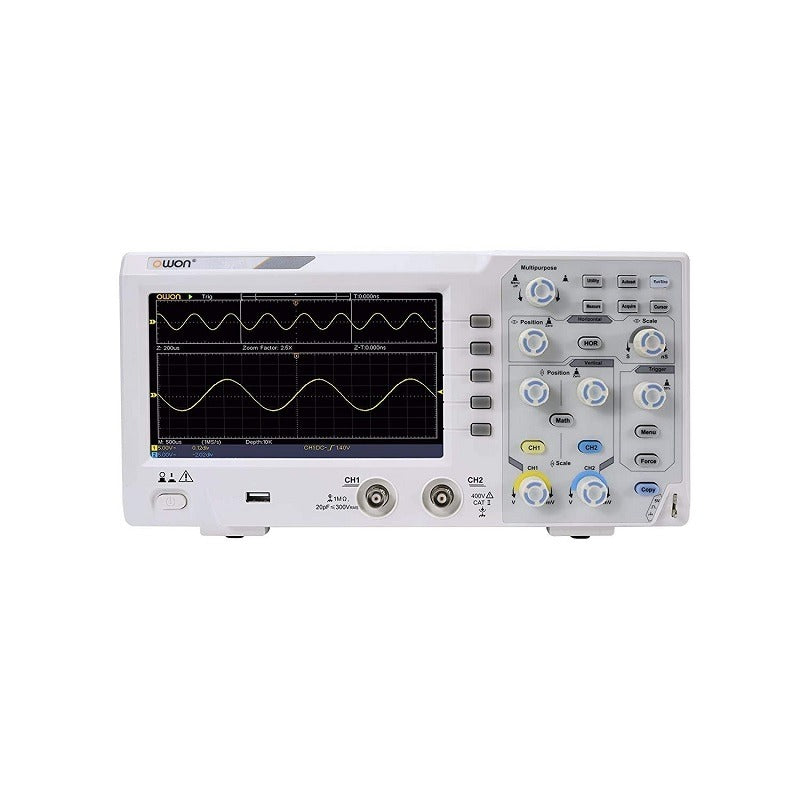 OWON SDS1102 Digital Storage Oscilloscope : Bandwidth: 100 MHz; 2-Channel; Sample rate: 1GS/s