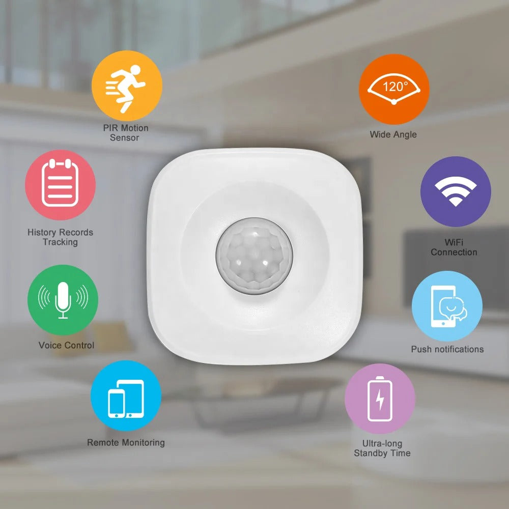 Smart Wifi PIR Motion Sensor - Compatible with Alexa