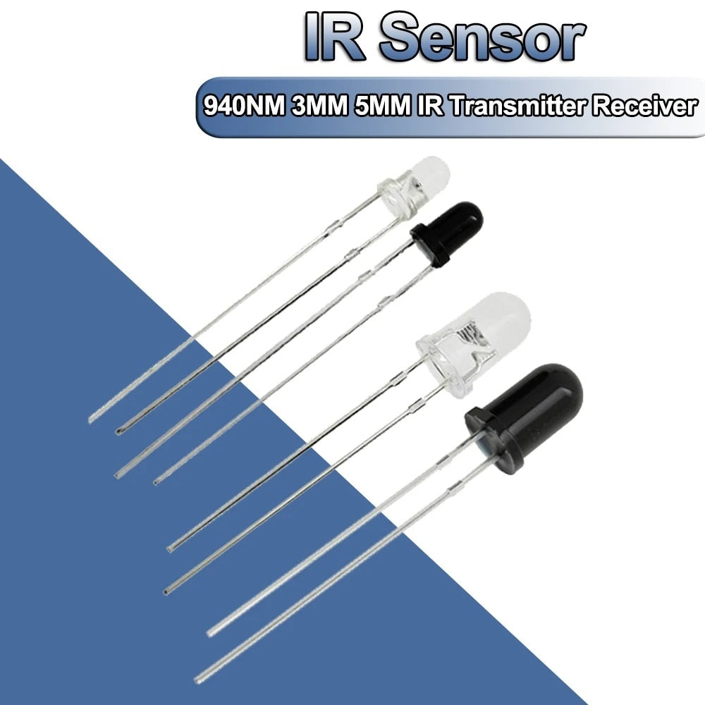 IR Receiver & Transmitter LED Pair (Round Head)