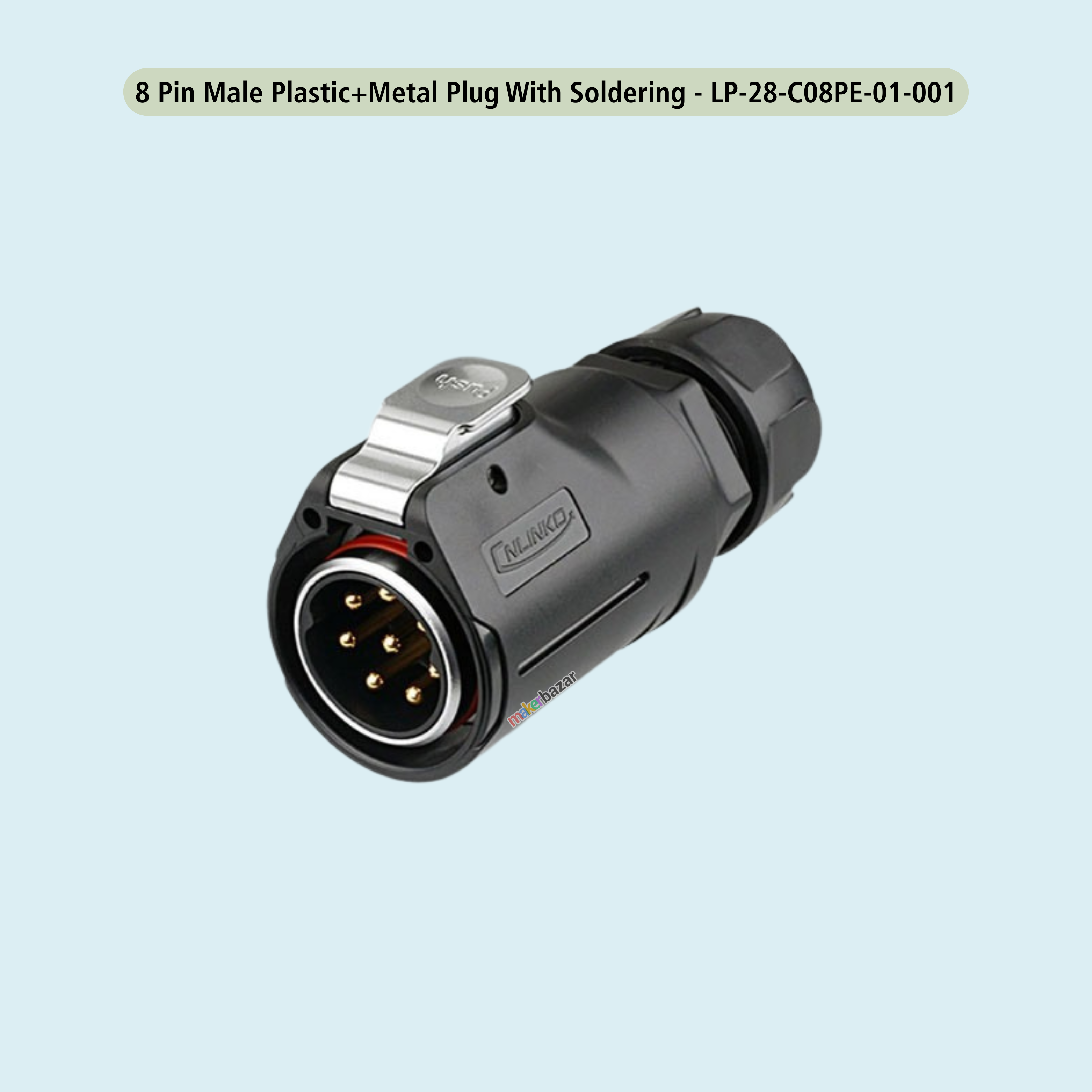 CNLINKO LP28 8-Pin 15A Circular Waterproof Aviation Plug Signal Connector