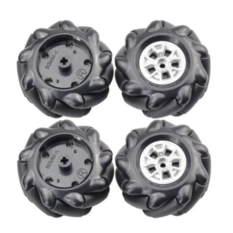 48mm-K 48x25mm Mecanum Omni-Directional Wheel for TT Motors (Set of 4pcs)