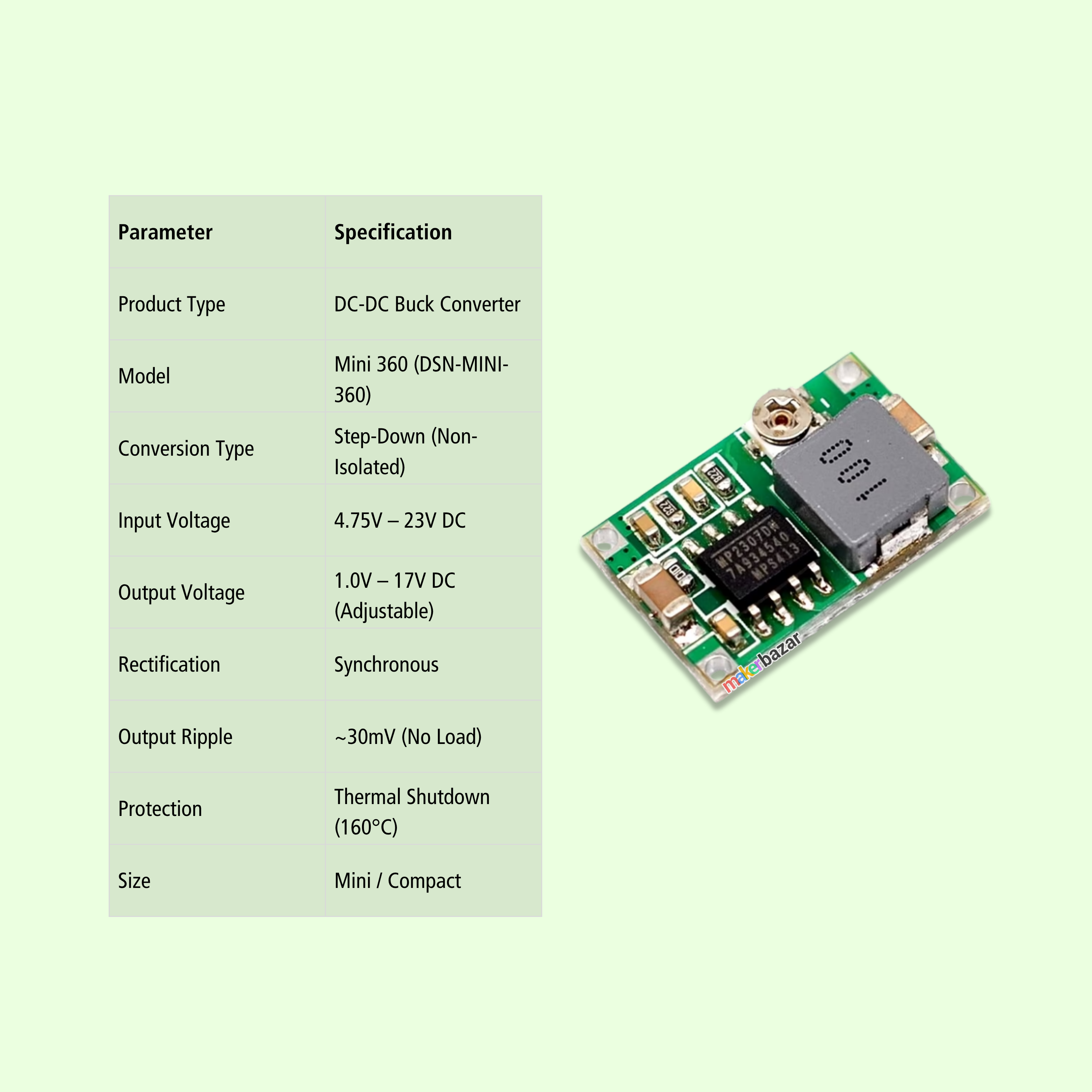 Mini 360 DC-DC Step-Down Buck Converter Power Module Adjustable