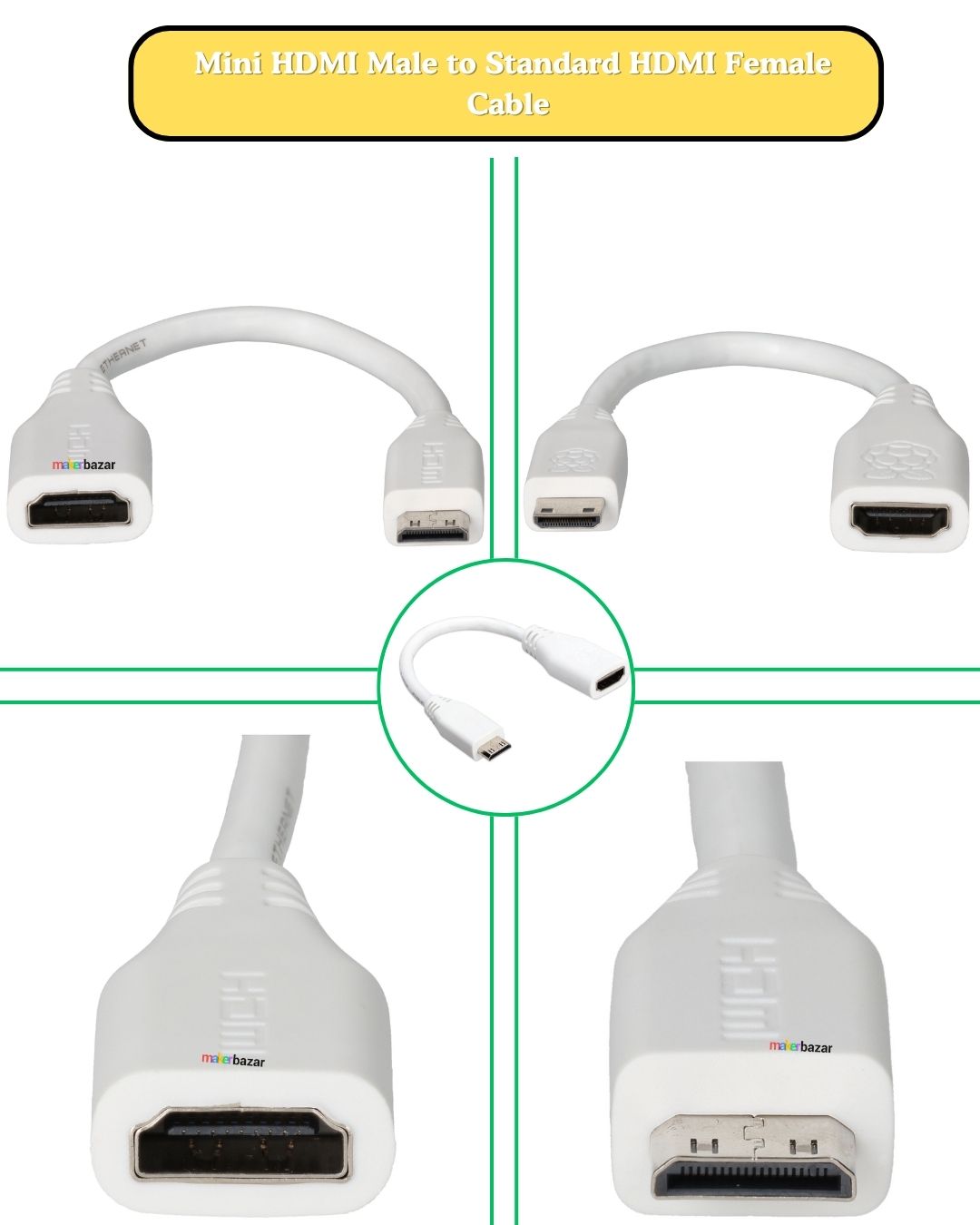 Raspberry Pi Official Mini HDMI Male to HDMI Female Converter