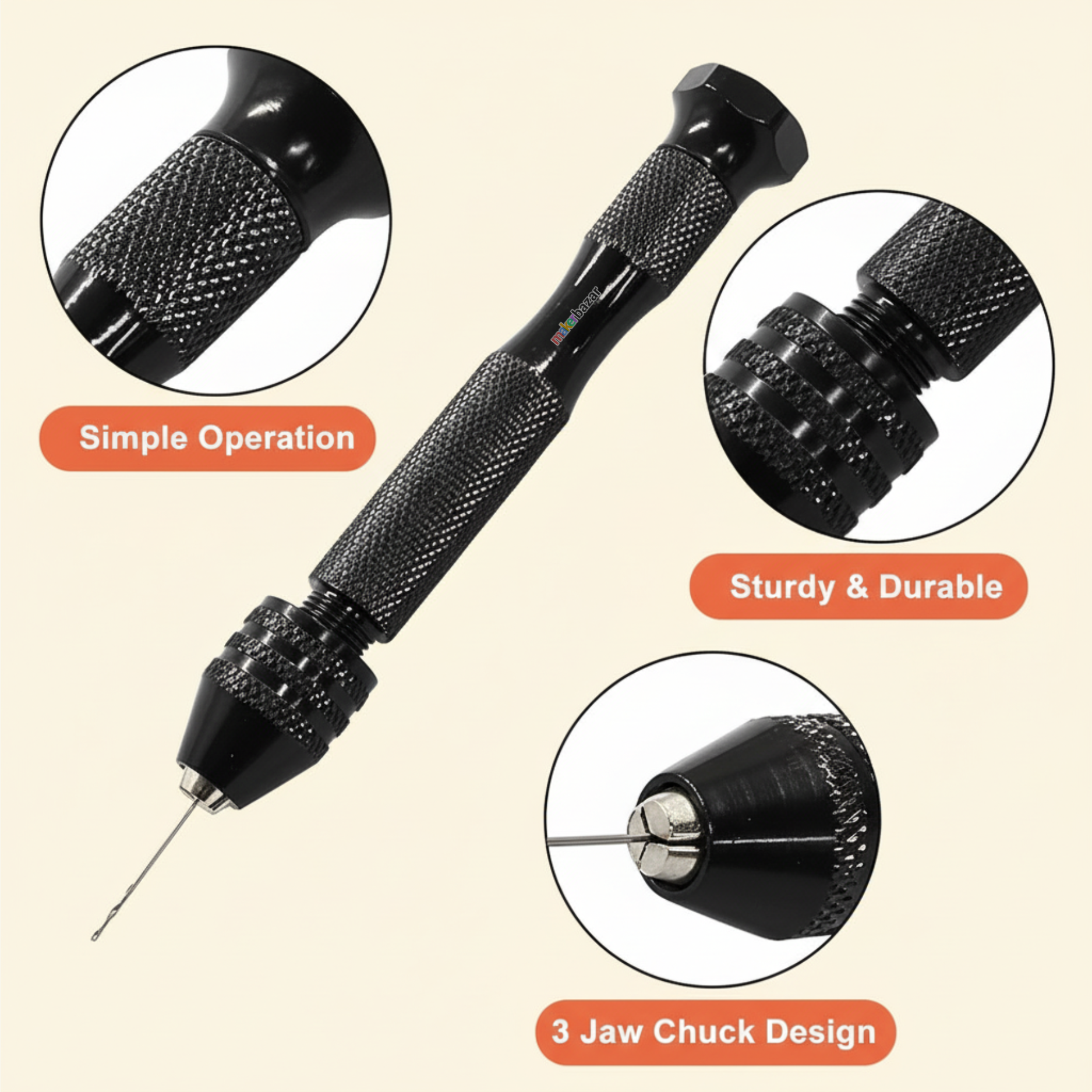 Mini Hand-Drill Pin-Vise For Precision PCB & DIY Drilling