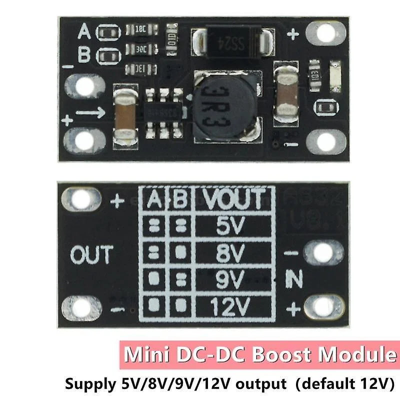 3.7V to 12V Mini DC-DC Boost Step Up Converter Board Module 5V/ 8V/ 9V 12V Output