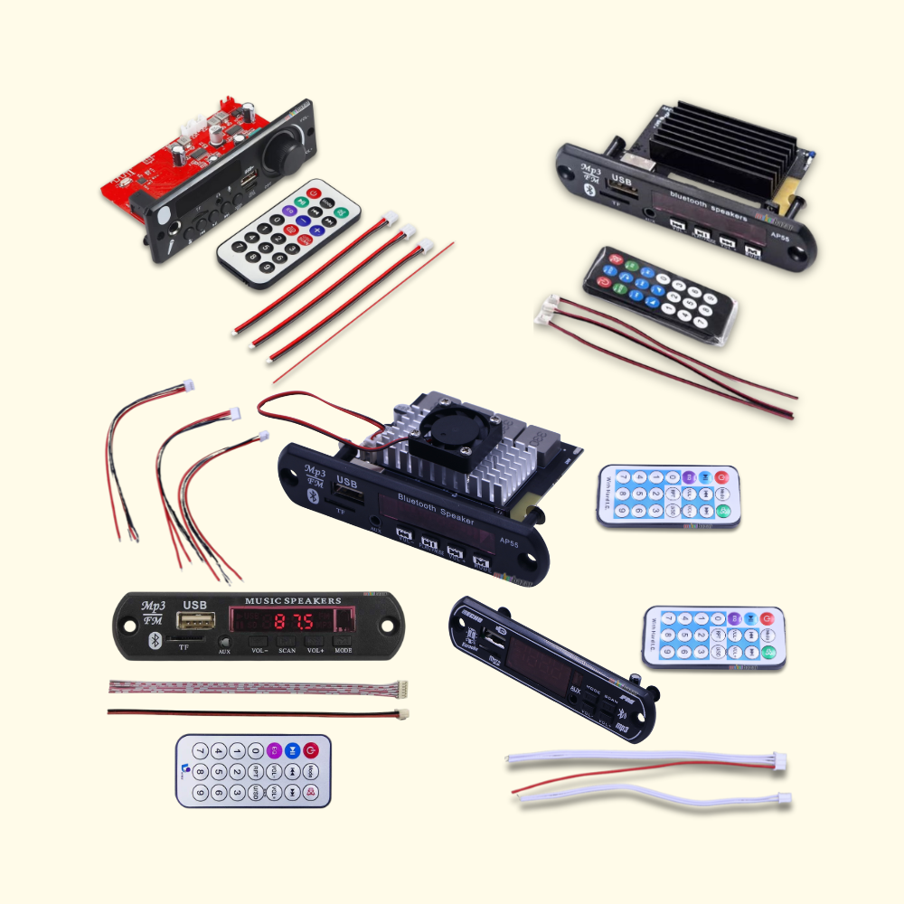 Music Player Modules with Remote, Stereo Board With Built In Display Bluetooth, FM,USB,SD-Card Slot,Aux & Amplifier for DIY/Cars