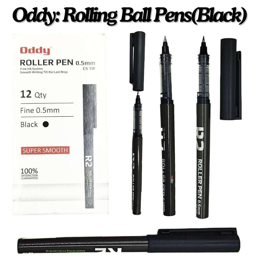 Oddy: Rolling Ball Pens Quick-Drying Ink 0.5mm Extra Fine Point Pens