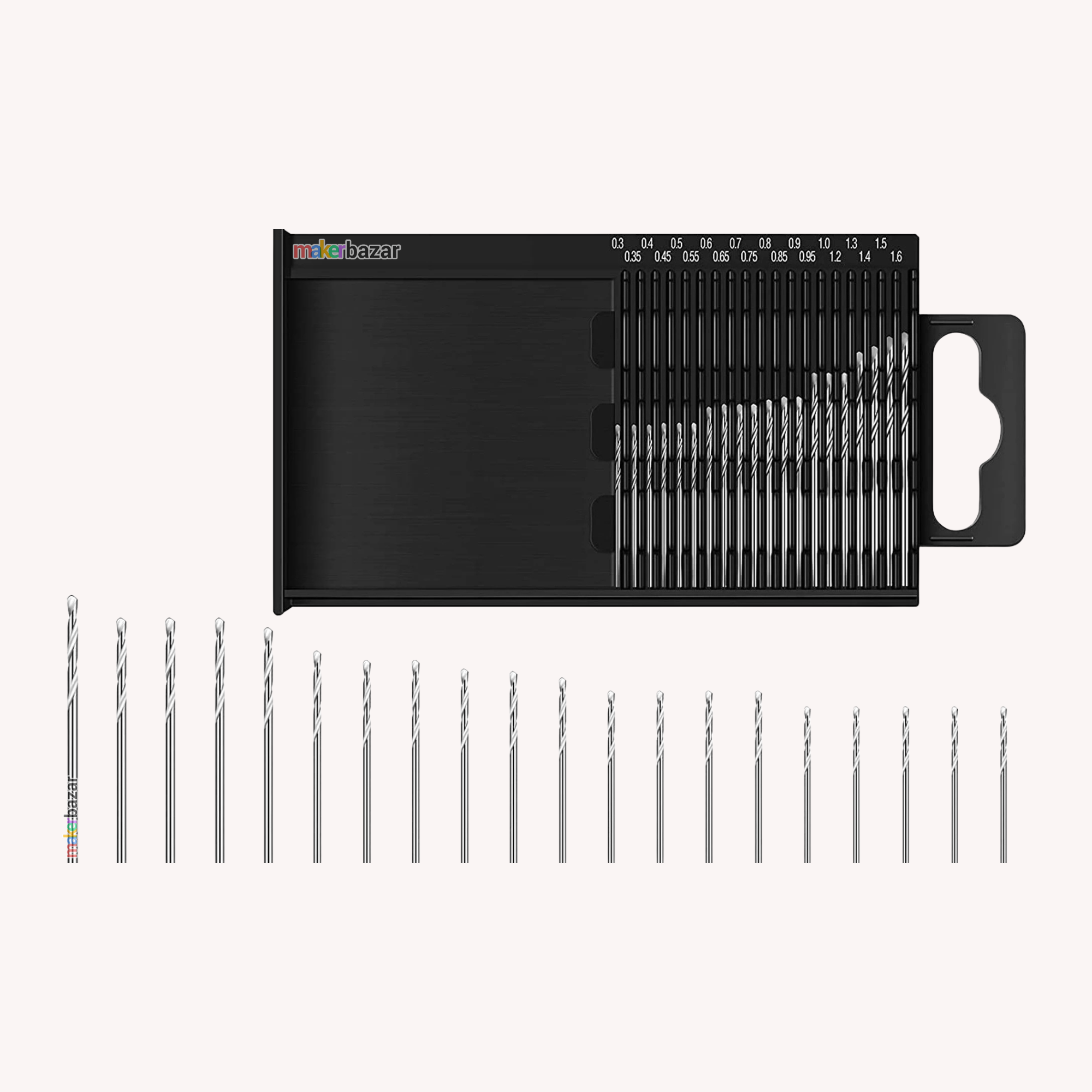 20pcs Micro HSS Twist Drill Bit Set 0.3mm–1.6mm for Model Craft and PCB Drilling