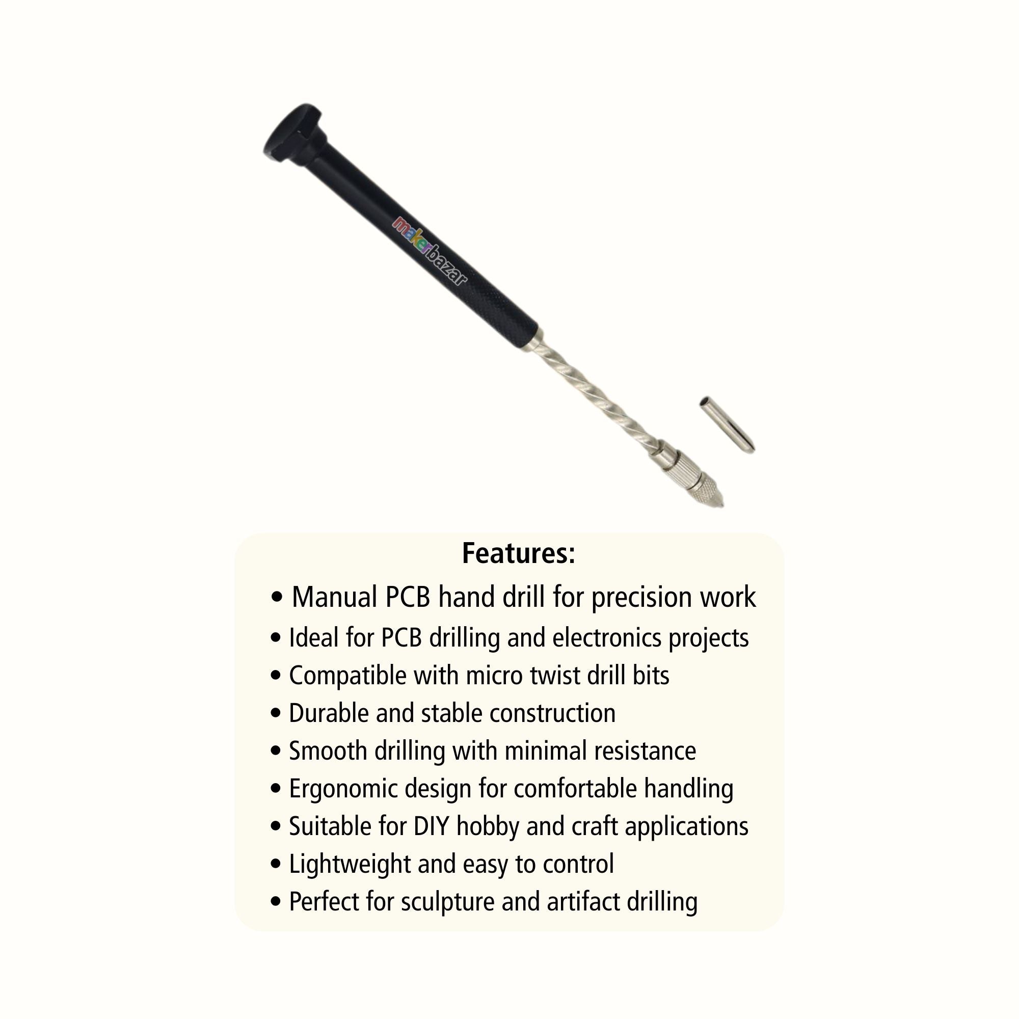 PCB Hand Held Spiral Pin Vise Drill Tool for Precision PCB & DIY Drilling