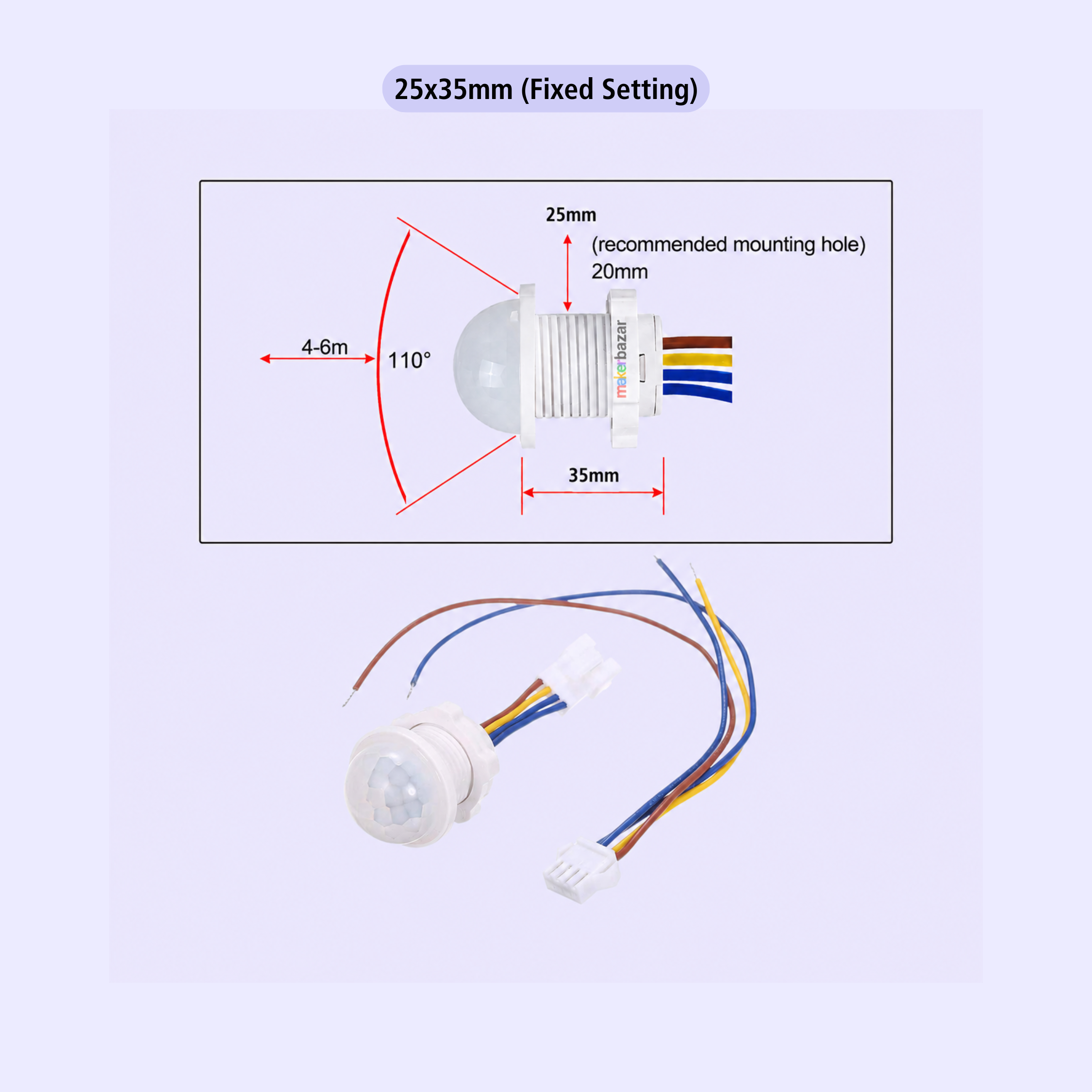 PIR Motion Sensor Switch Mountable Movement Detector