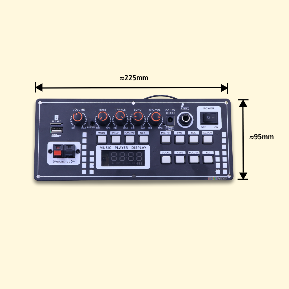PAG-934BT 12V Big Trolley Amplifier Board with Bluetooth & Karaoke