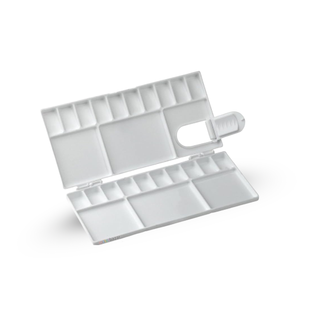 Painting Palette with Lid – Reusable Plastic Artist Mixing Tray (20×9.5cm)