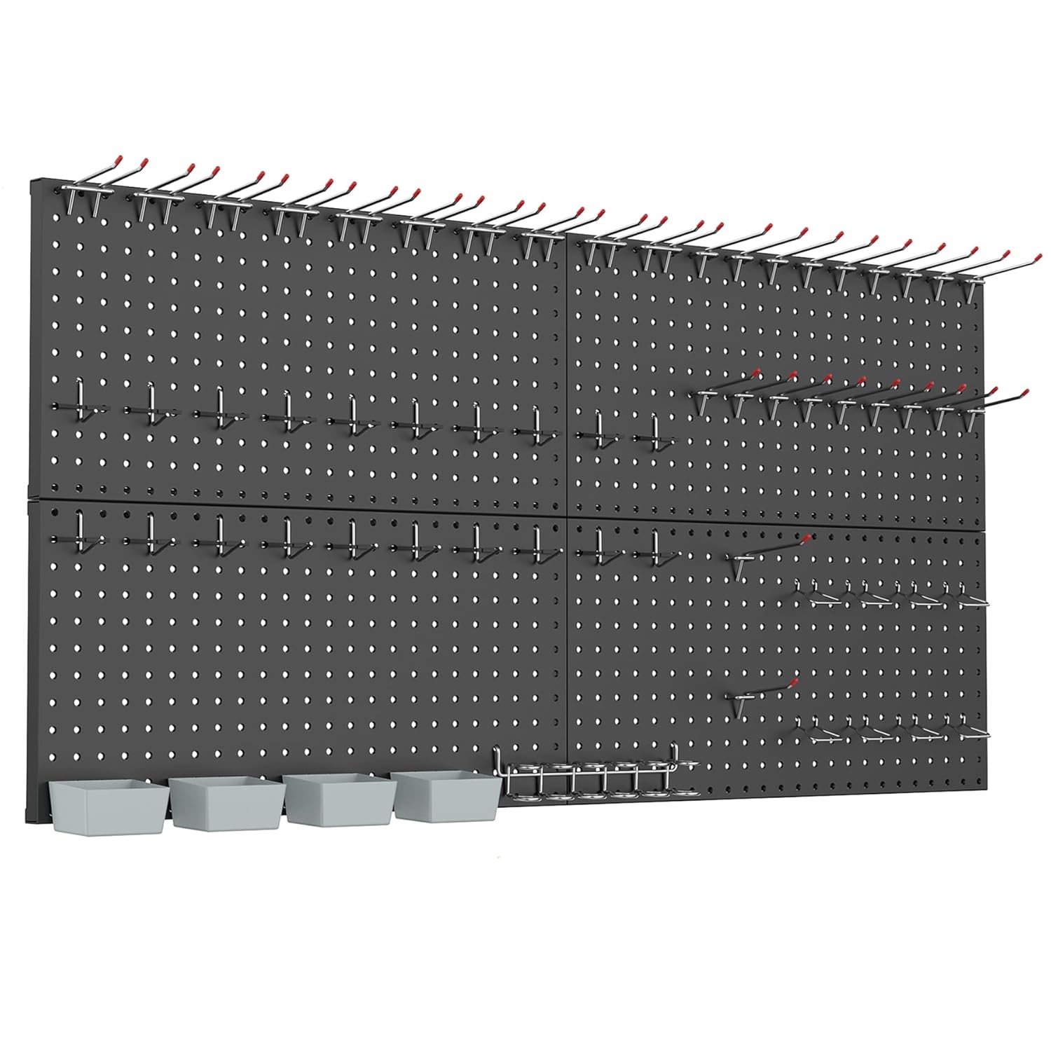 24x48in Metal Pegboard Kit with Accessories for Wall Garage Tools Storage board System
