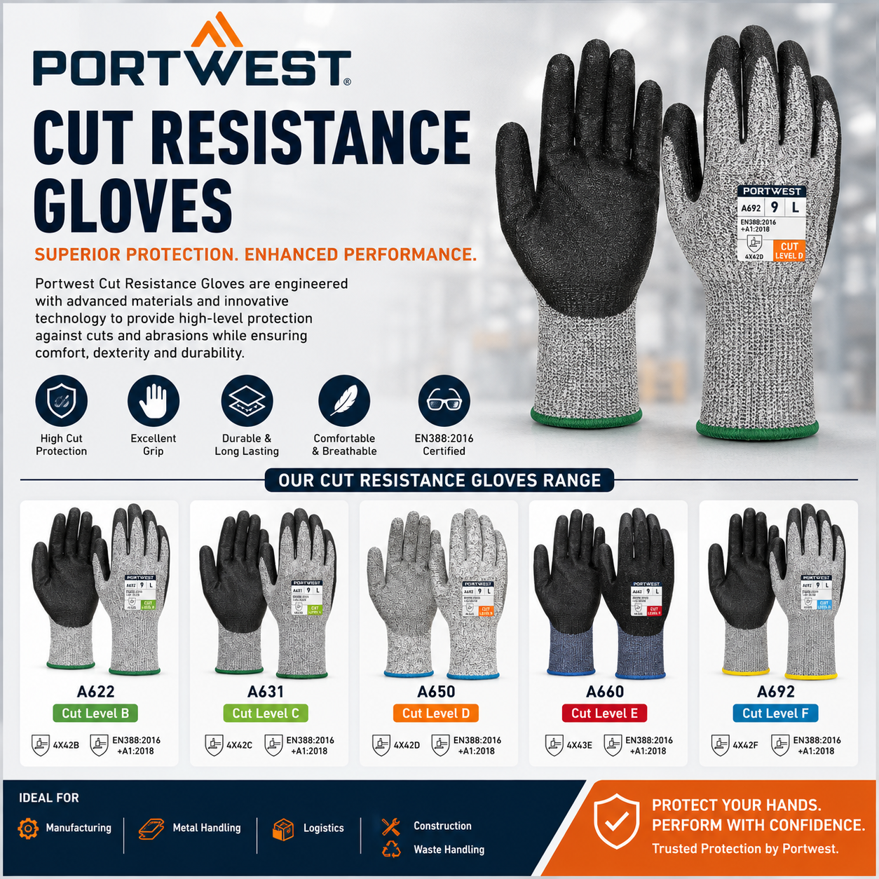 Portwest Cut Resistance Gloves
