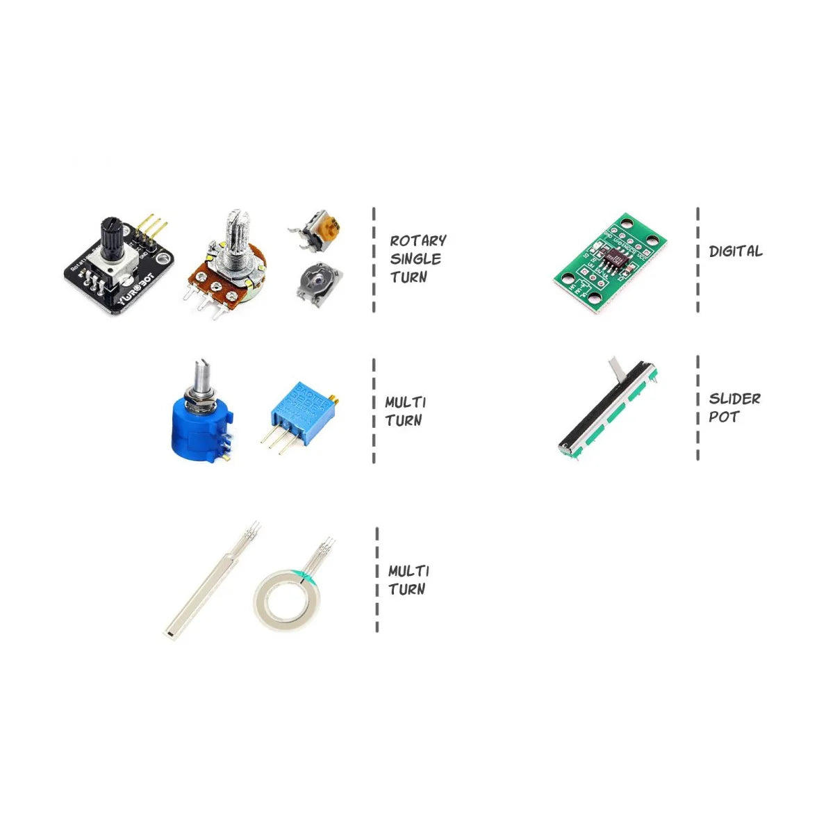 3386P POT PCB Mounted Single Turn Adjustable Potentiometer