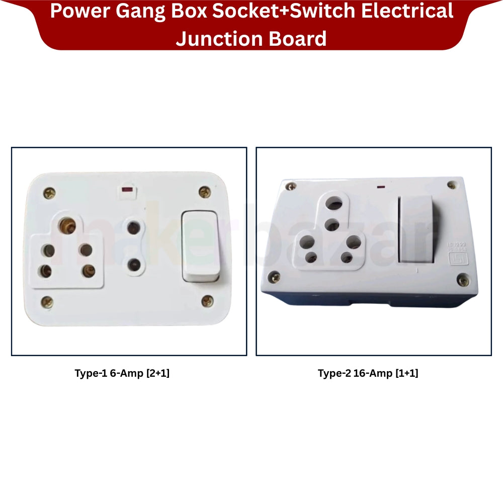 Power Gang Box Socket+Switch Electrical Junction Board
