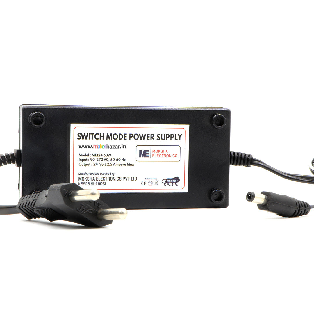 ME: 24 Volt 2.5 Amp Premium Power Supply with 2.5mm Jack 60W Adapter (Power Cord Included)