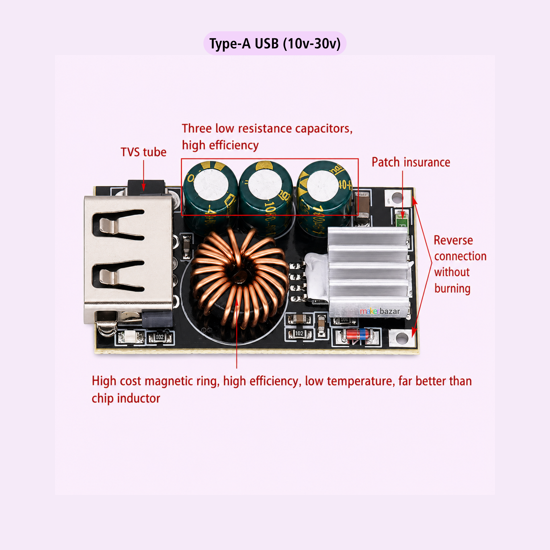 QC3.0 DIY Fast Charger DC 24W Step-down Module