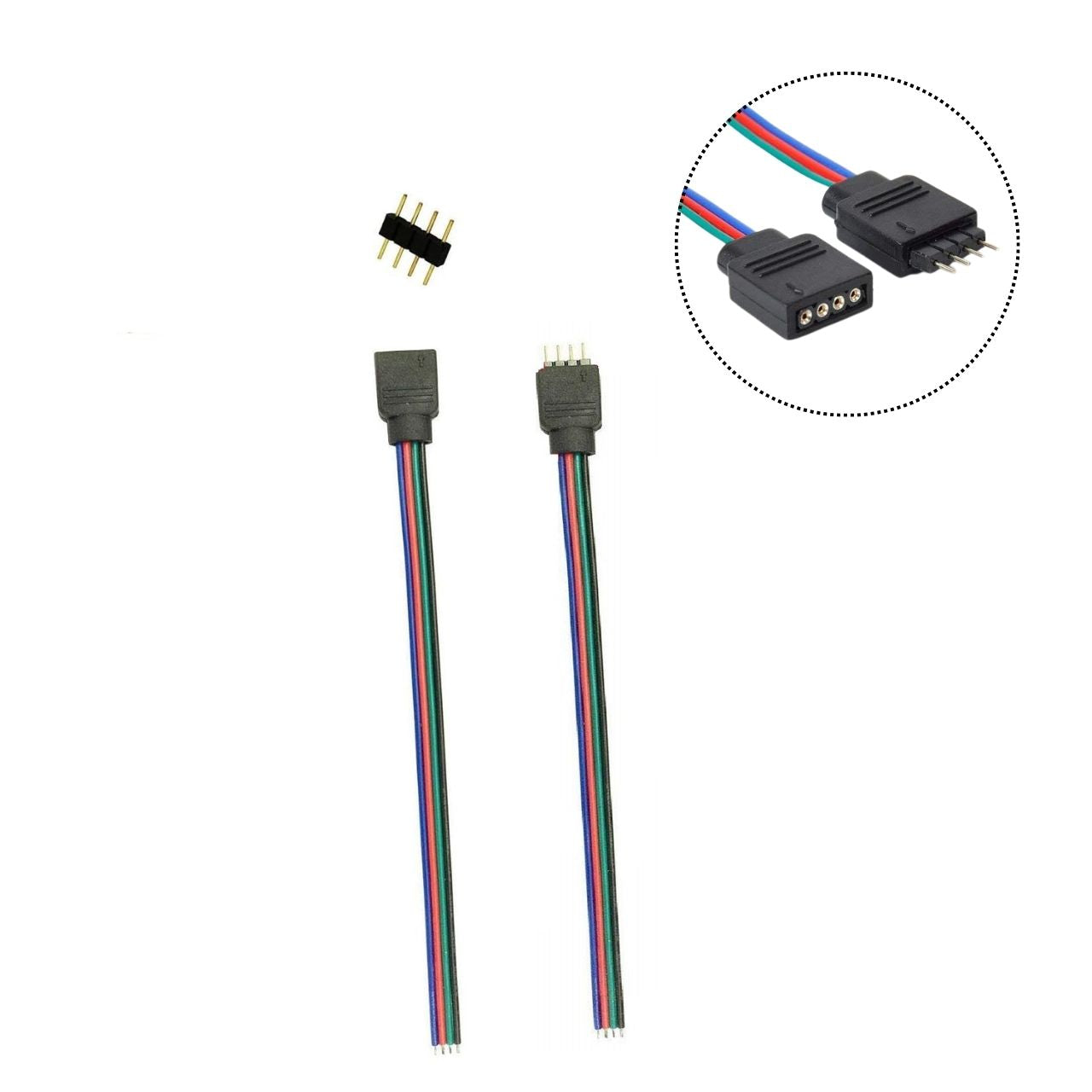 RGB LED Strip Wire Male/Female Connector Cable for 5050 3528 Light