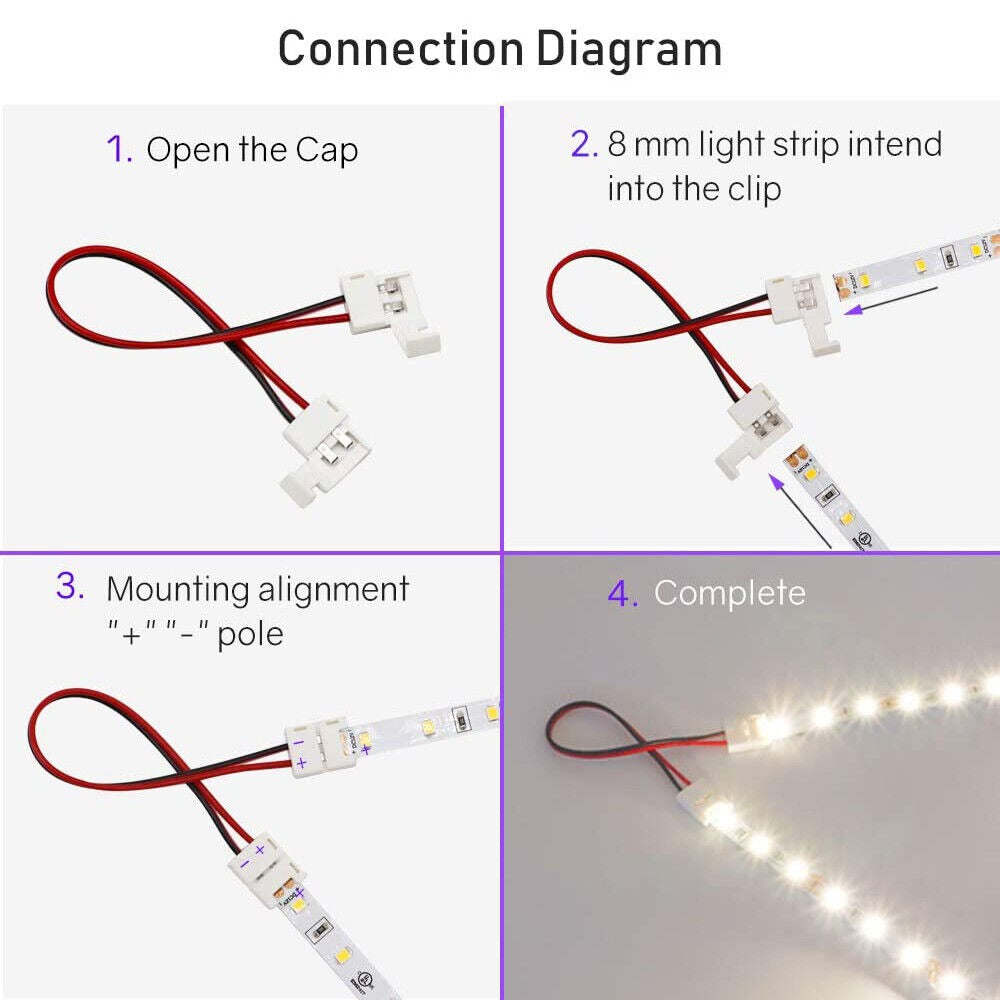 RGB LED Strip Wire Male/Female Connector Cable for 5050 3528 Light