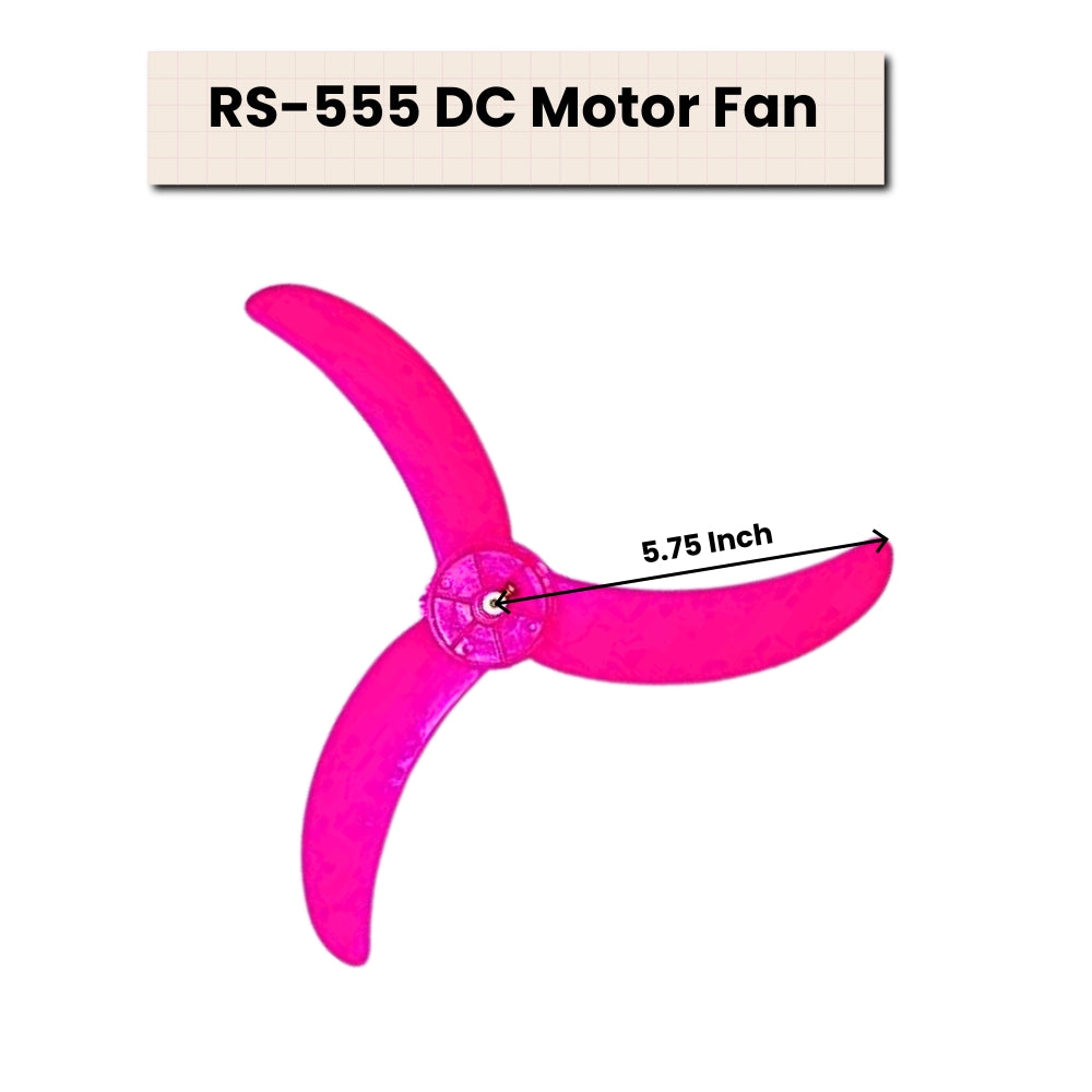 Multicolour 3-Blade Fan for 12-Volt DC Motor