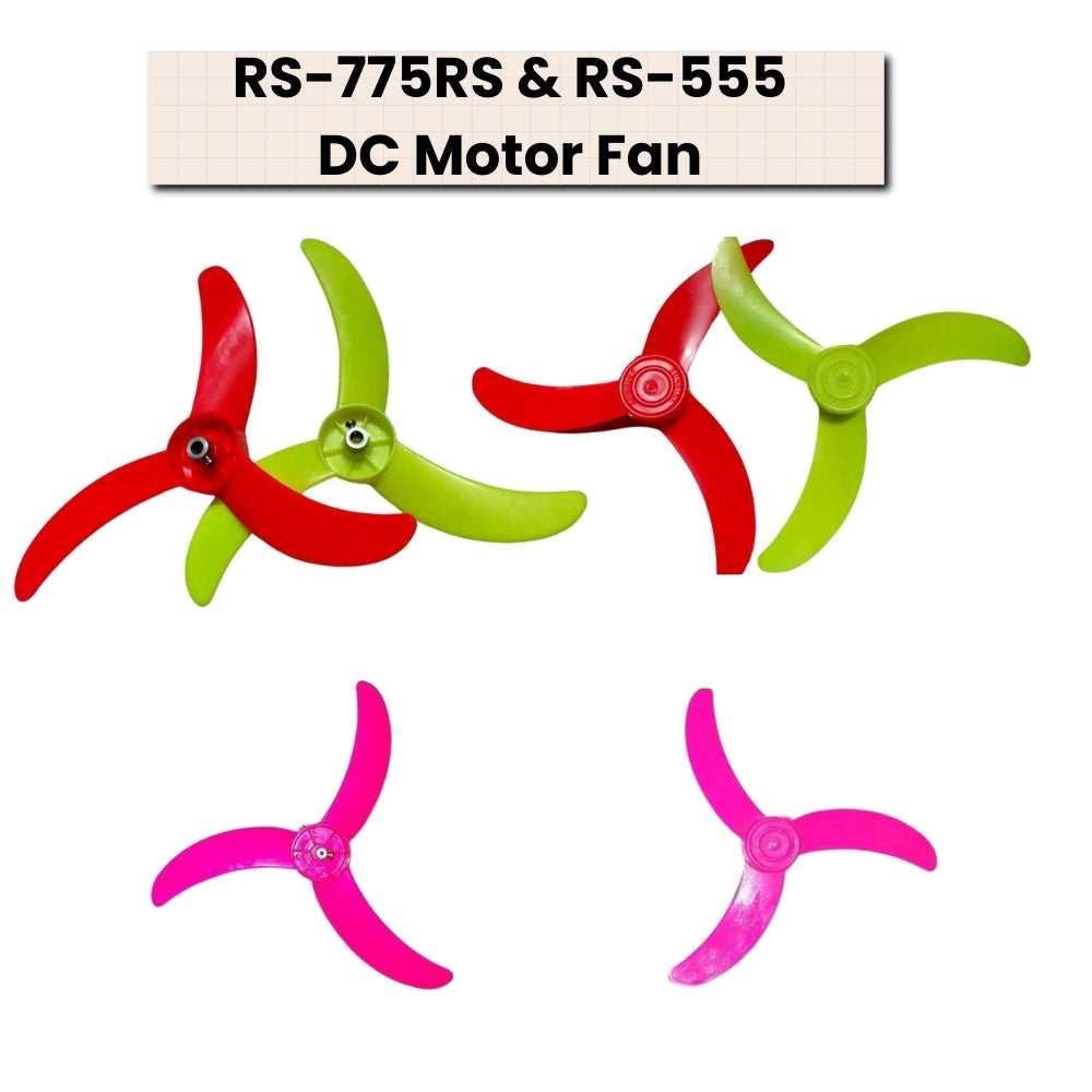 Multicolour 3-Blade Fan for 12-Volt DC Motor