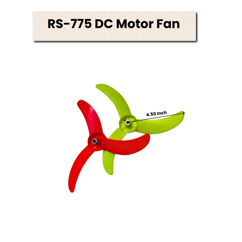 Multicolour 3-Blade Fan for 12-Volt DC Motor