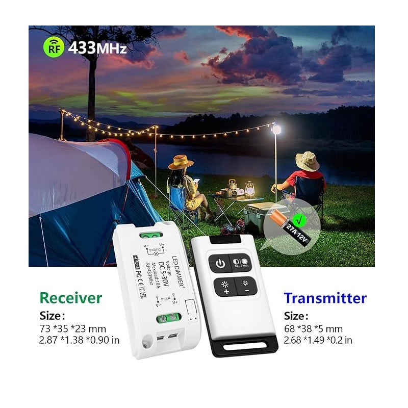 5-30VDC Remote Controlled Dimmer Relay Switch Combo