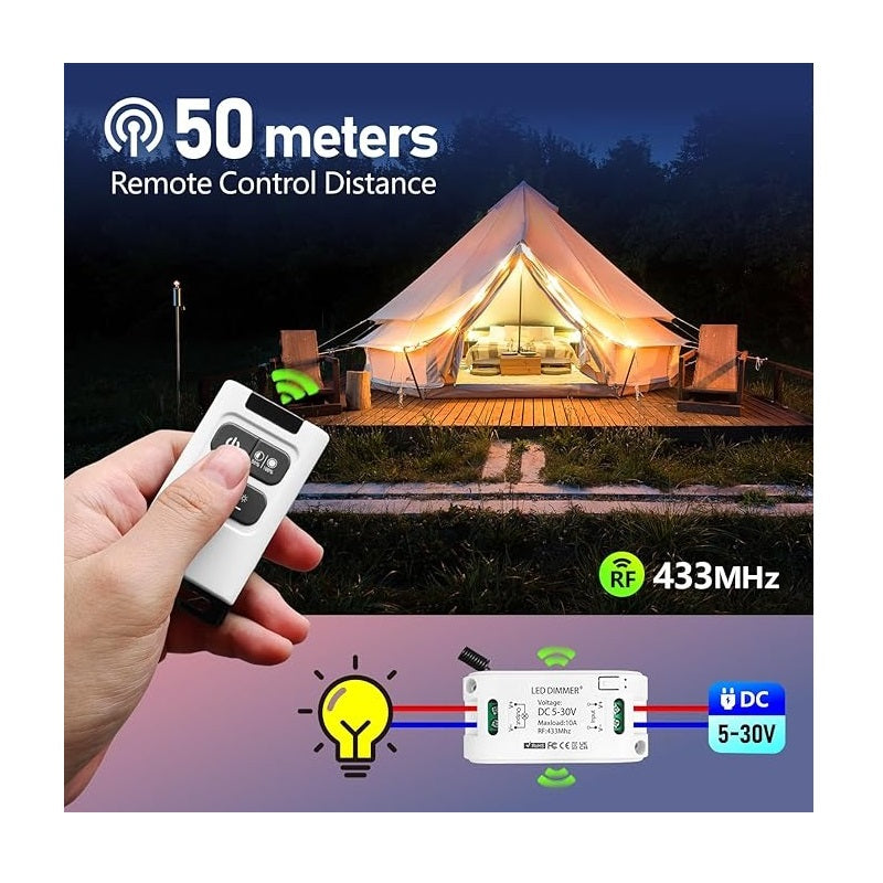 5-30VDC Remote Controlled Dimmer Relay Switch Combo