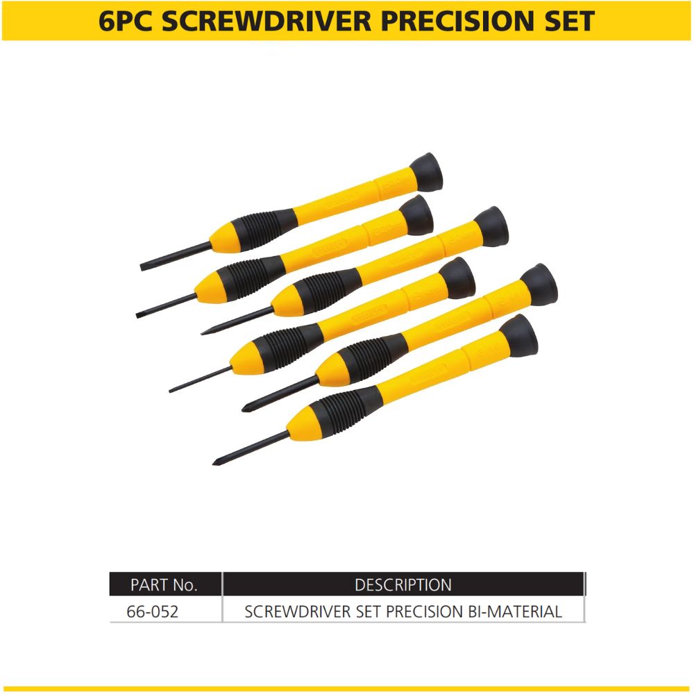 STANLEY 66-052 6pcs Bi-Material Handle Precision Screwdriver Set