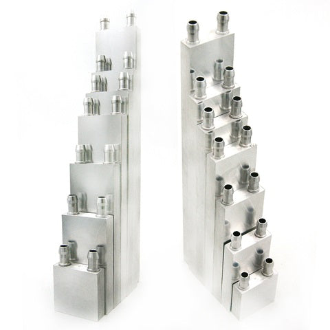 Same-Direction Aluminum Water Cooling Block for CPU/DIY Projects (Nozzles on Short-Side)