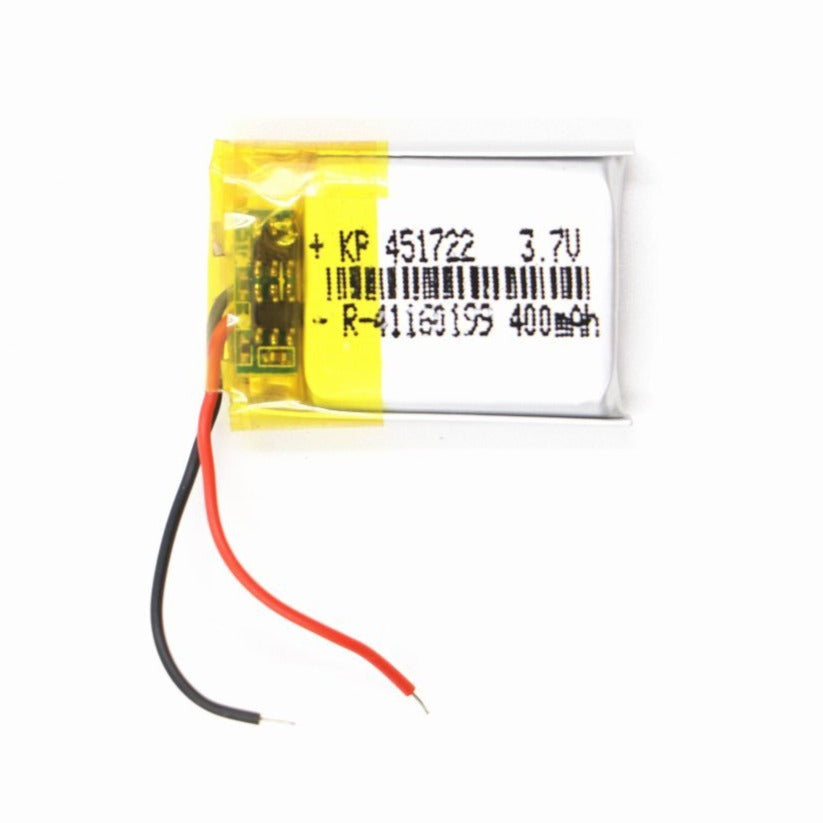 KP: 400mAh Lipo Battery - Single Cell 3.7V Lithium Polymer Battery