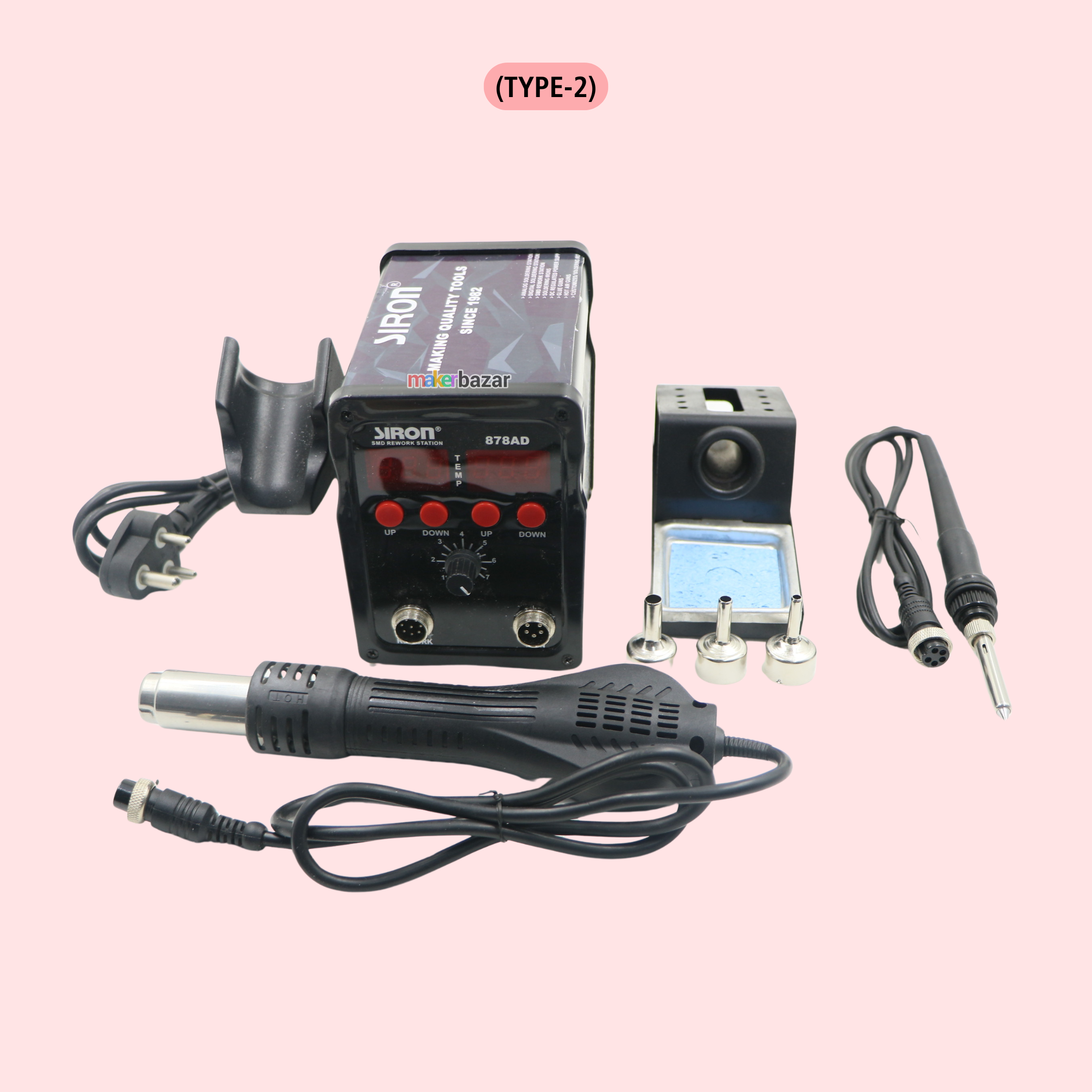 Siron: 878AD 2-in-1 Digital SMD Rework Station