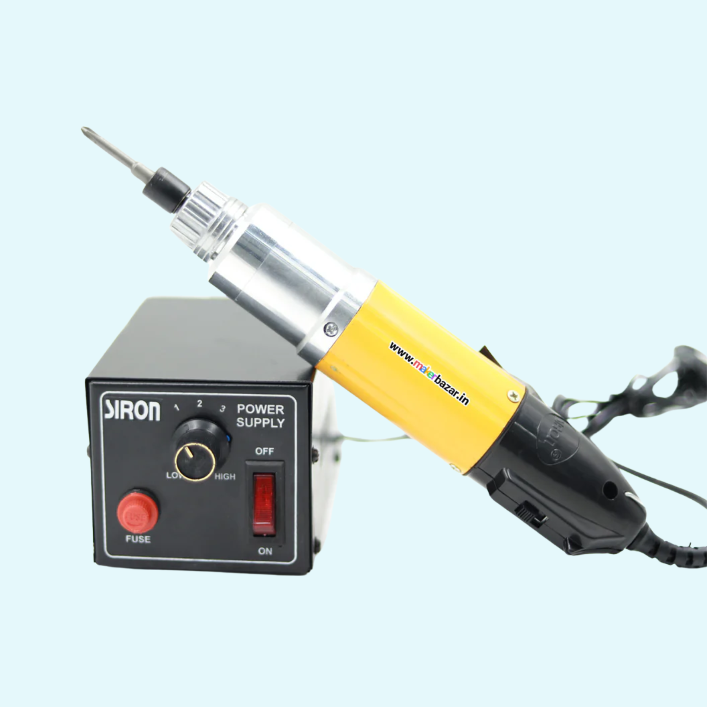Siron: Electric Screwdriver with Power Supply 24V/36V DC |with 2 Bits and Power Supply