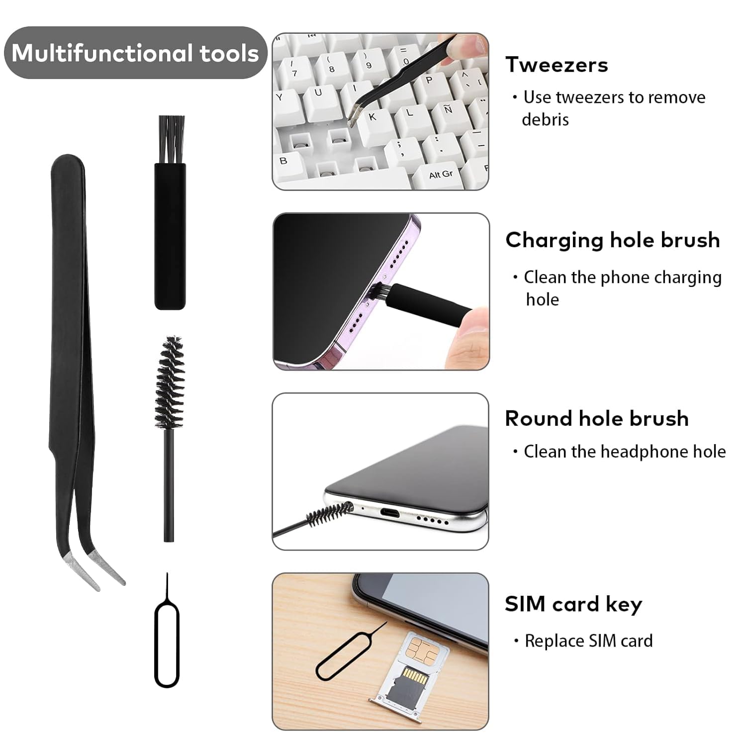 Multi-in-1 Smart Gadget Cleaning Kit – Ideal for Earbuds, Mobiles & Keyboards
